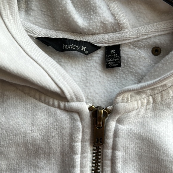 Hurley Full Zip Hoodie with Stud Details Off-White Jacket Size Small - Picture 12 of 12